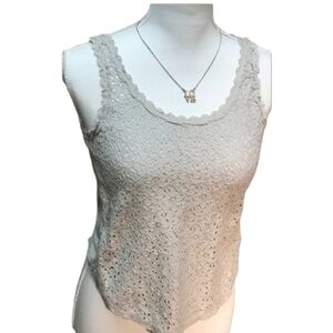 Hollister Floral Gray Lace Tank XS